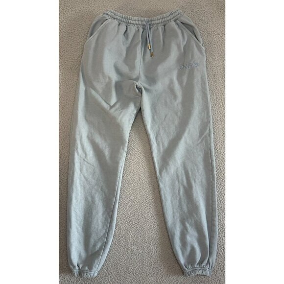 Snax Sweatpants Large Blue Drawstring Waist Cotton Fleece Peru - Picture 5 of 13